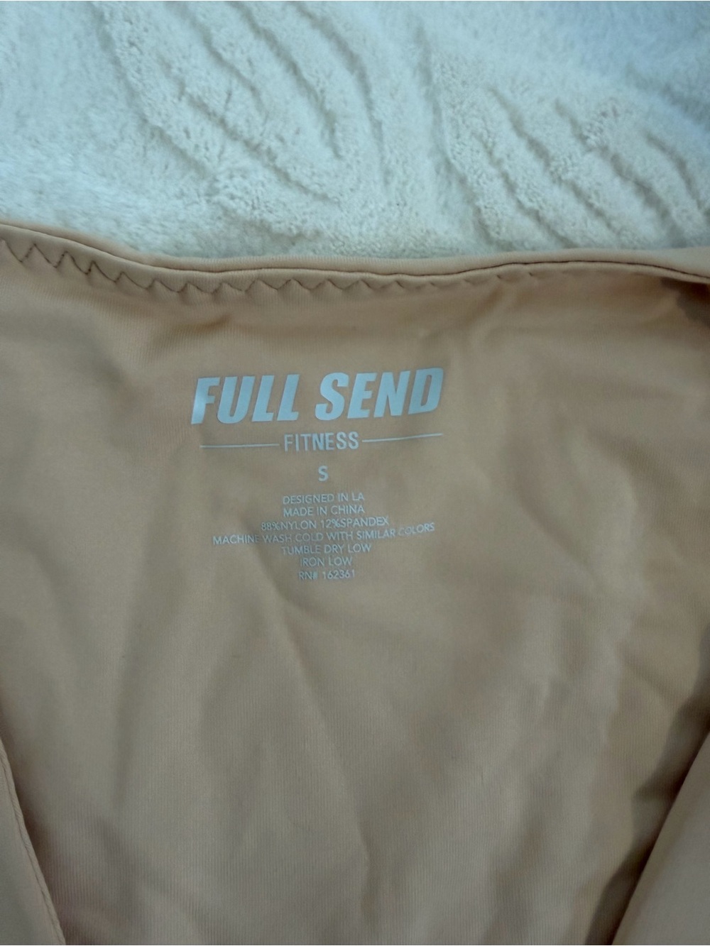 NWT Full Send Nelk Boys Athletic Women's Tan Long Sleeve Wrap Top & Pants Set - Picture 3 of 3